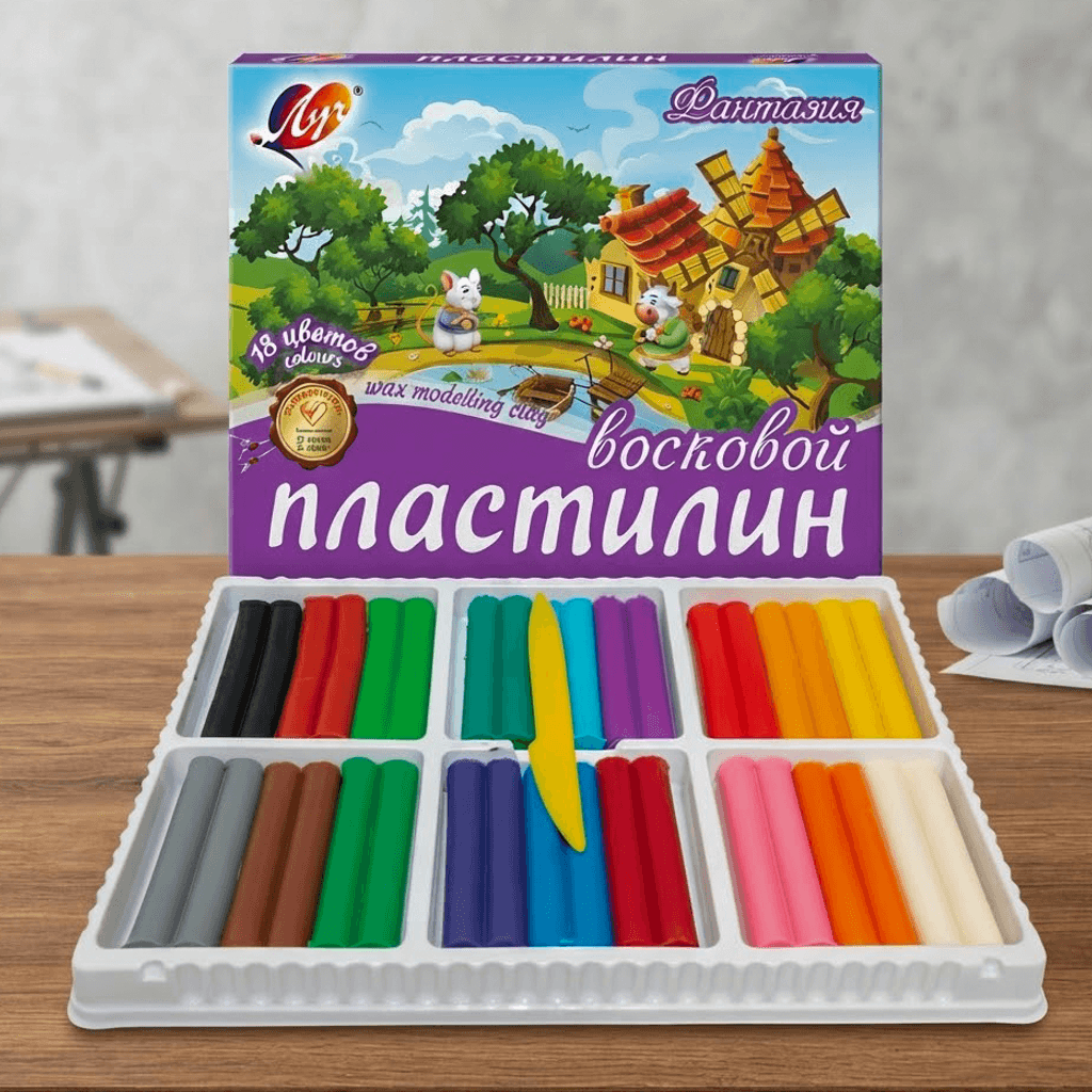 Мягкий пластилин 18 цветов кроха
