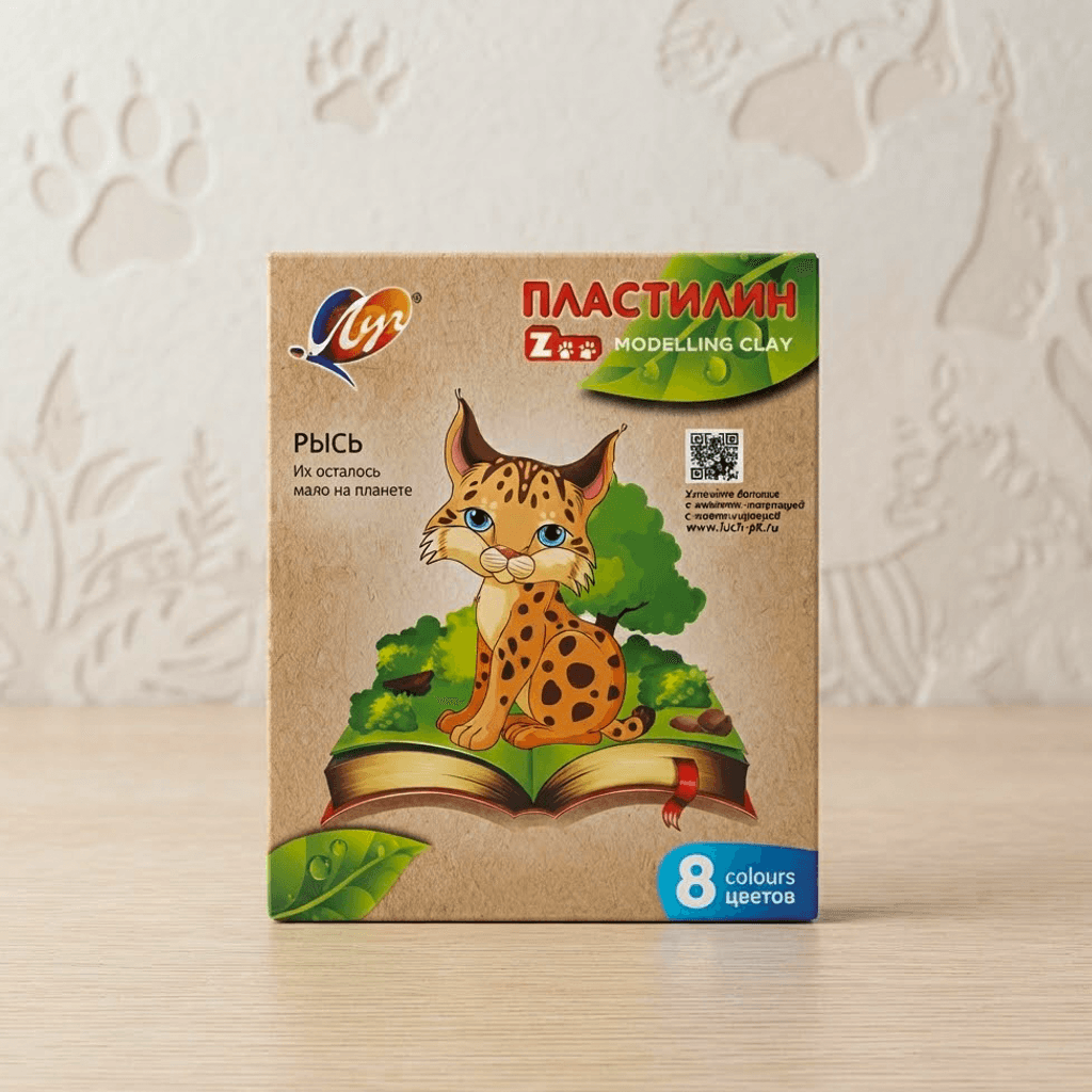 Пластилин 8 цветов Zoo Луч