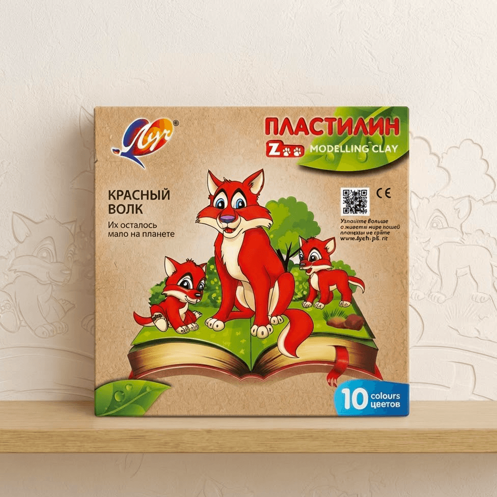 Пластилин 10 цветов Zoo Луч