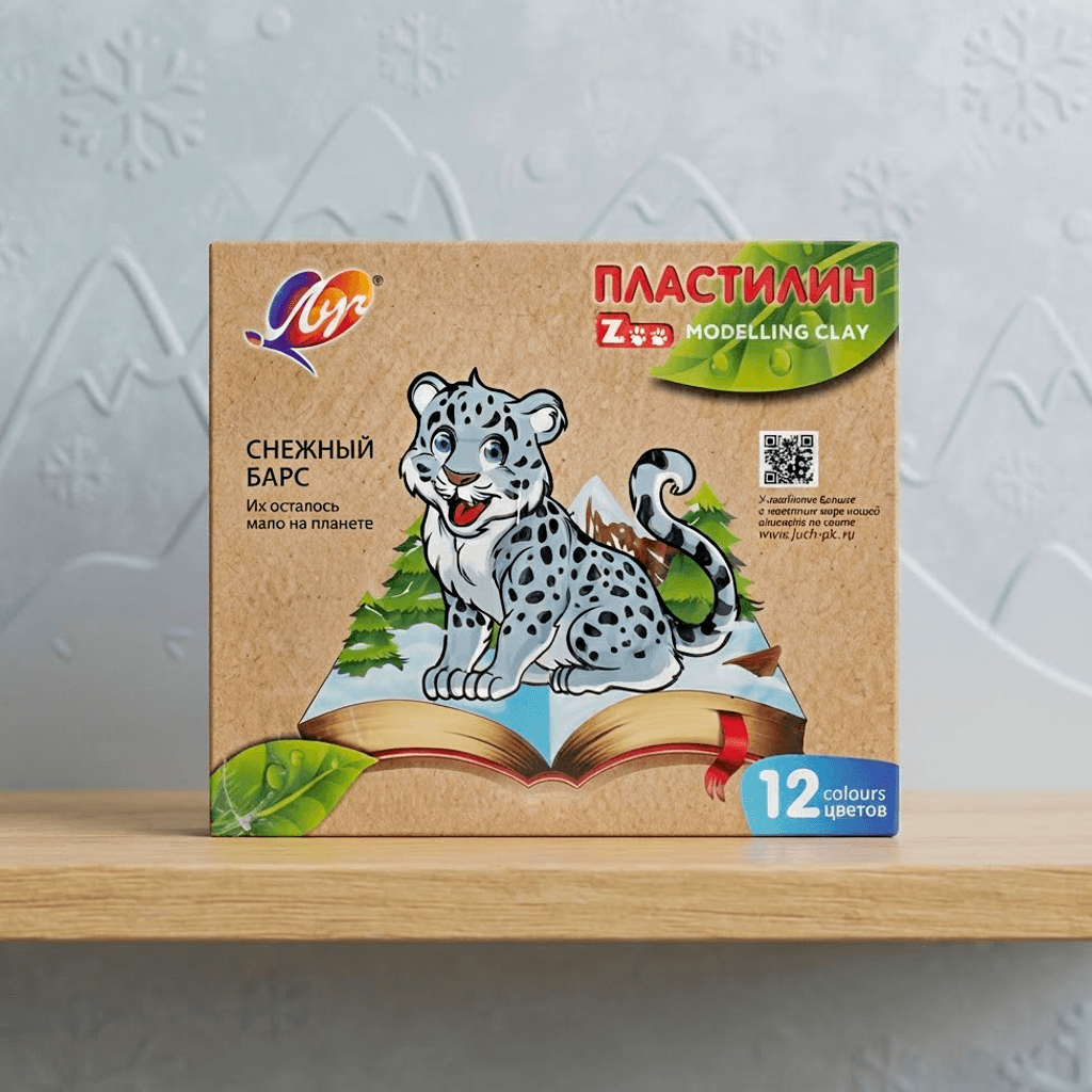 Пластилин 12 цветов Zoo Луч