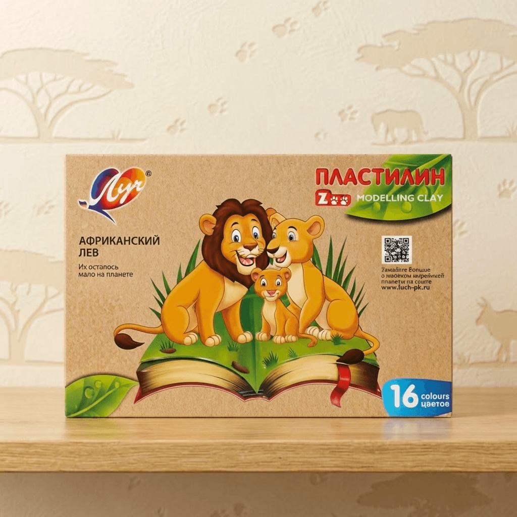 Пластилин 16 цветов Zoo Луч