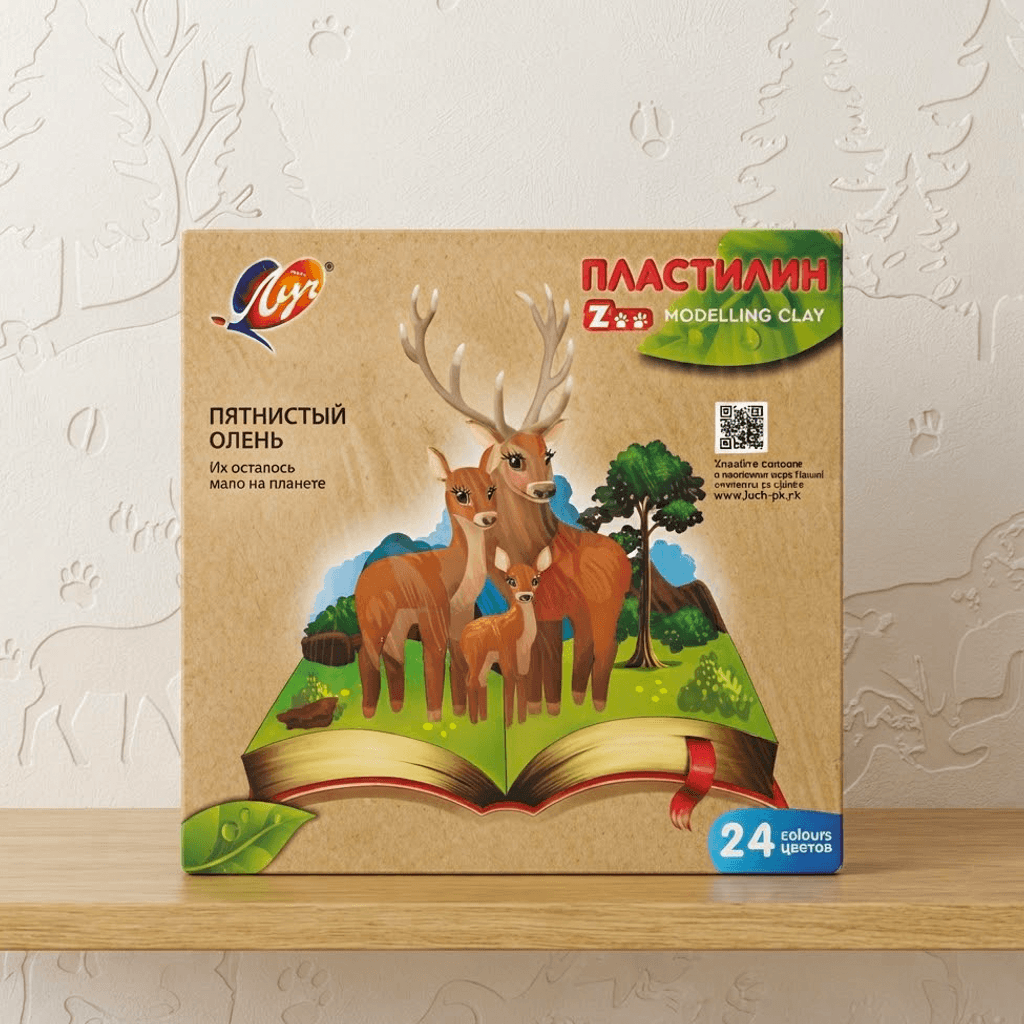 Пластилин 24 цветов Zoo Луч