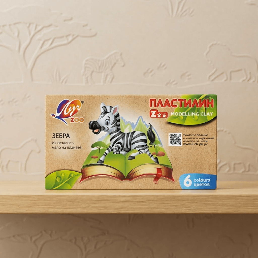 Пластилин 6 цветов Zoo Луч