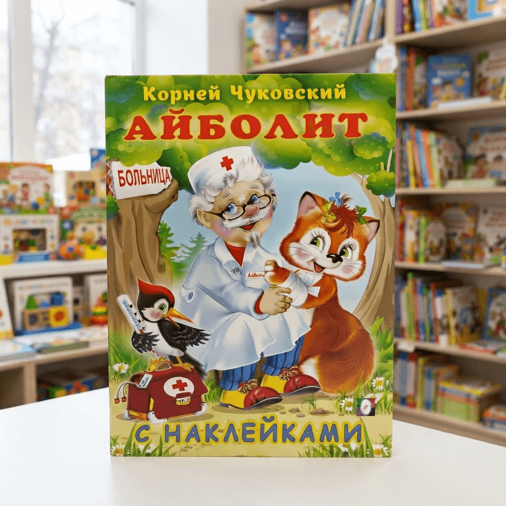 Сказка с наклейками Айболит К. Чуковский