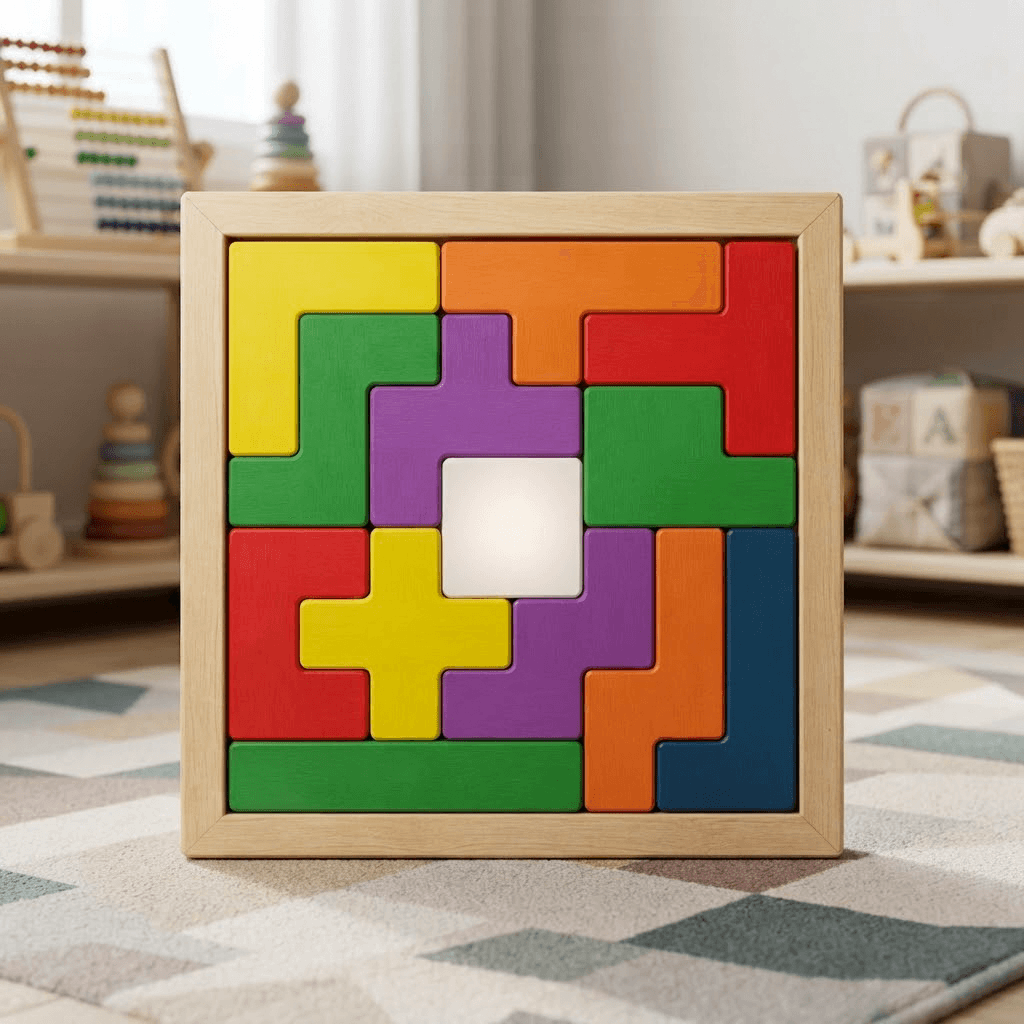 Agaçdan şekiller düzmeç kubik 13.5x13.5