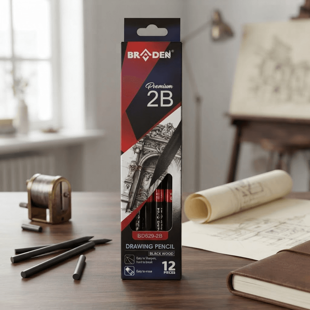 Galam Drawing Pencil Black Wood 2B BD629-2B