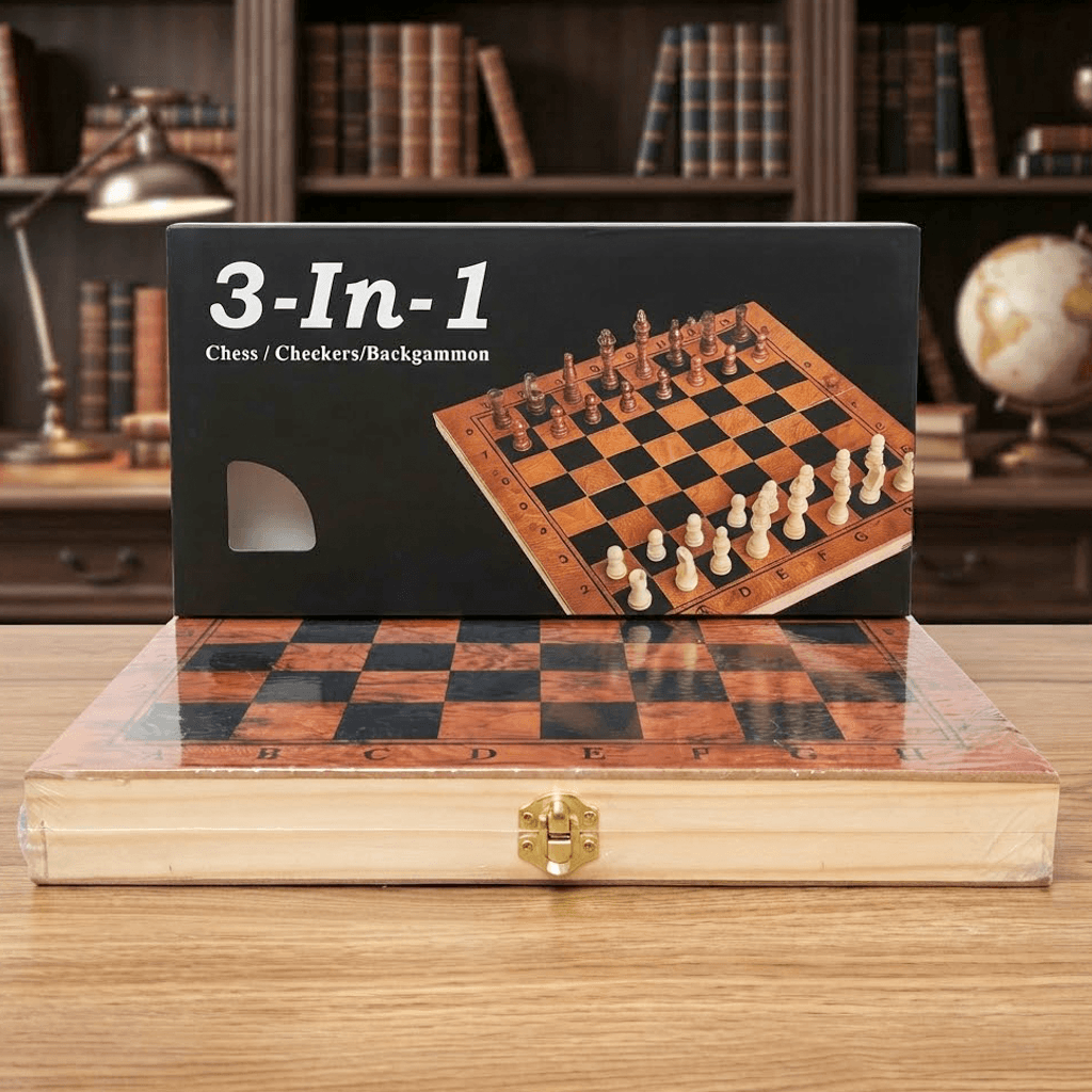 Şahmat Chess, Checkers,Backgammon 3in1 orta G34
