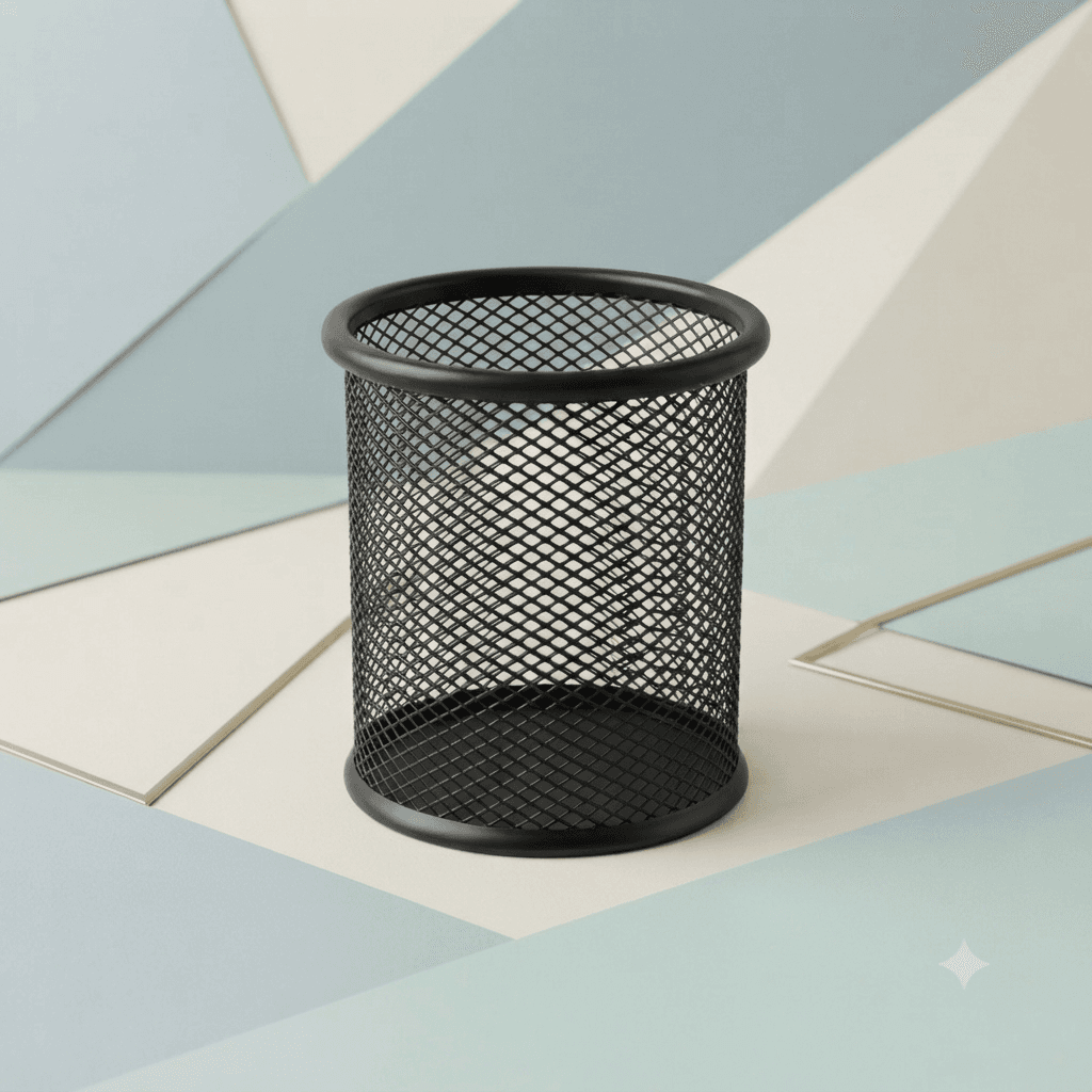 Stakan metal ruçka goýulýan tegelek 84*100mm (12/96)