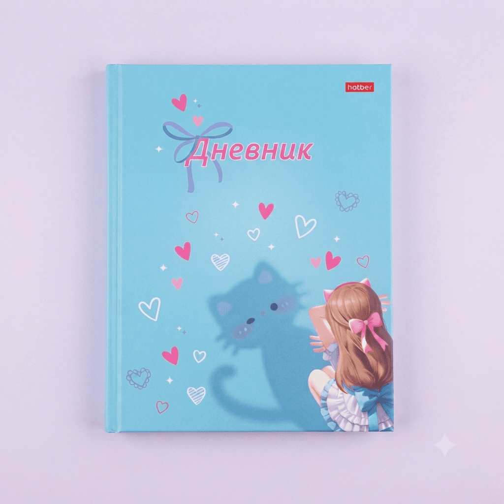 Дневник 40л Хатбер  1-11 классов Девочка и кошка
