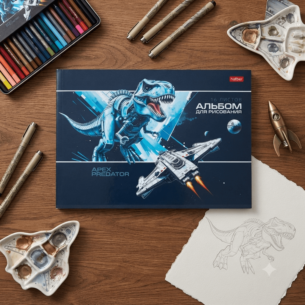 Альбом для рисования 16л А4ф "Dino space"