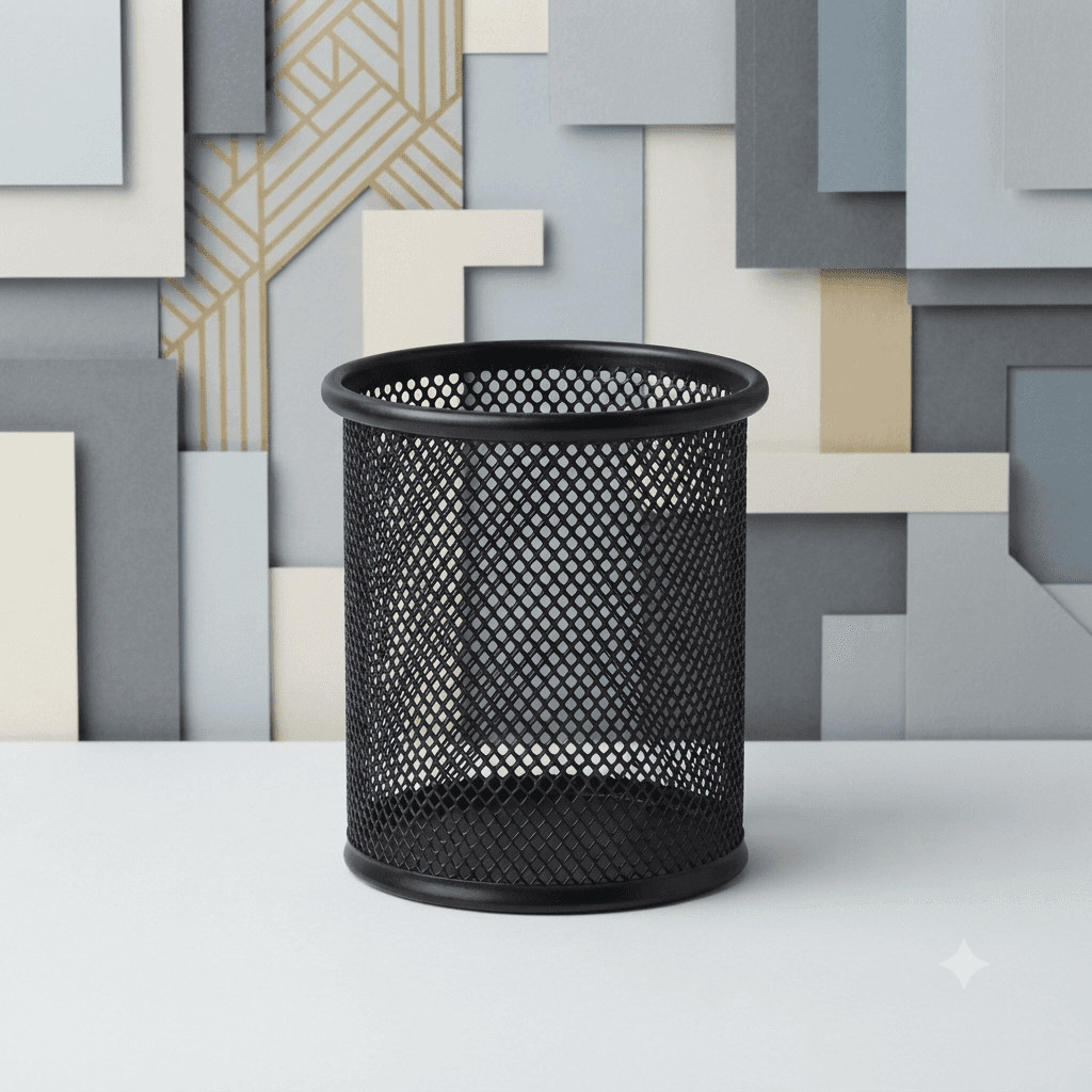 Stakan metal ruçka goýulýan tegelek 85*105mm (12/96)