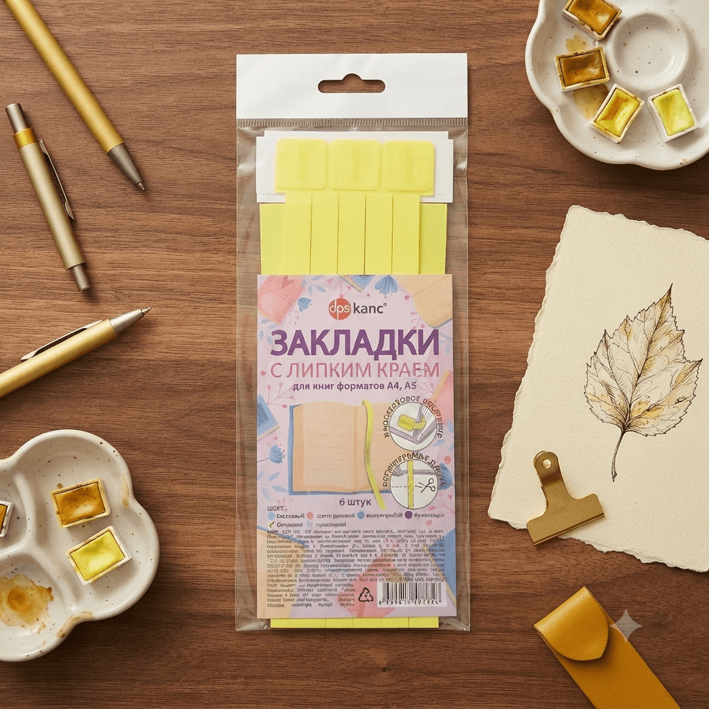 Kitap uçin ýelimli ýup zaklatka 6 sany sary