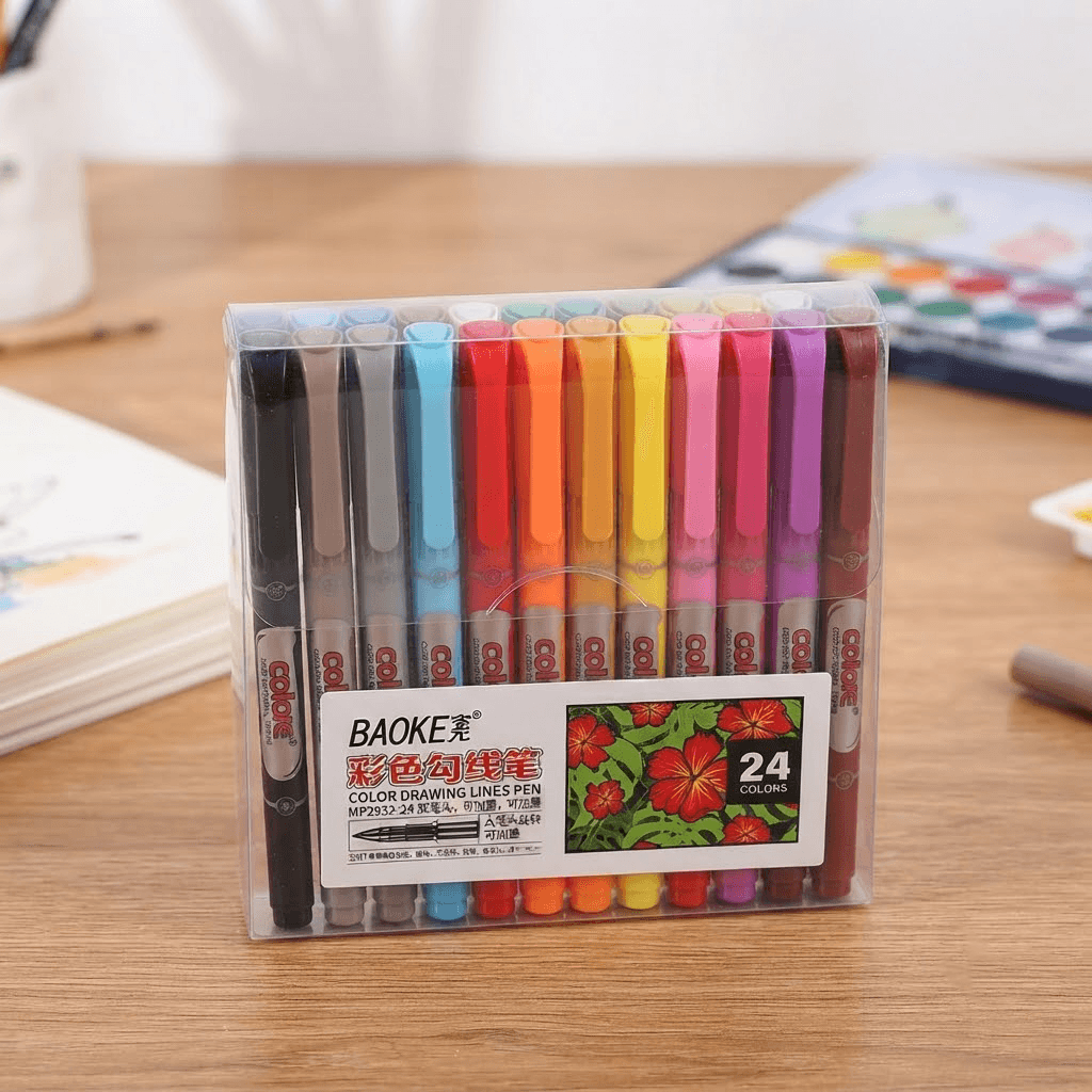 Marker Color Drawing Lines Pen BAOKE 24pcs