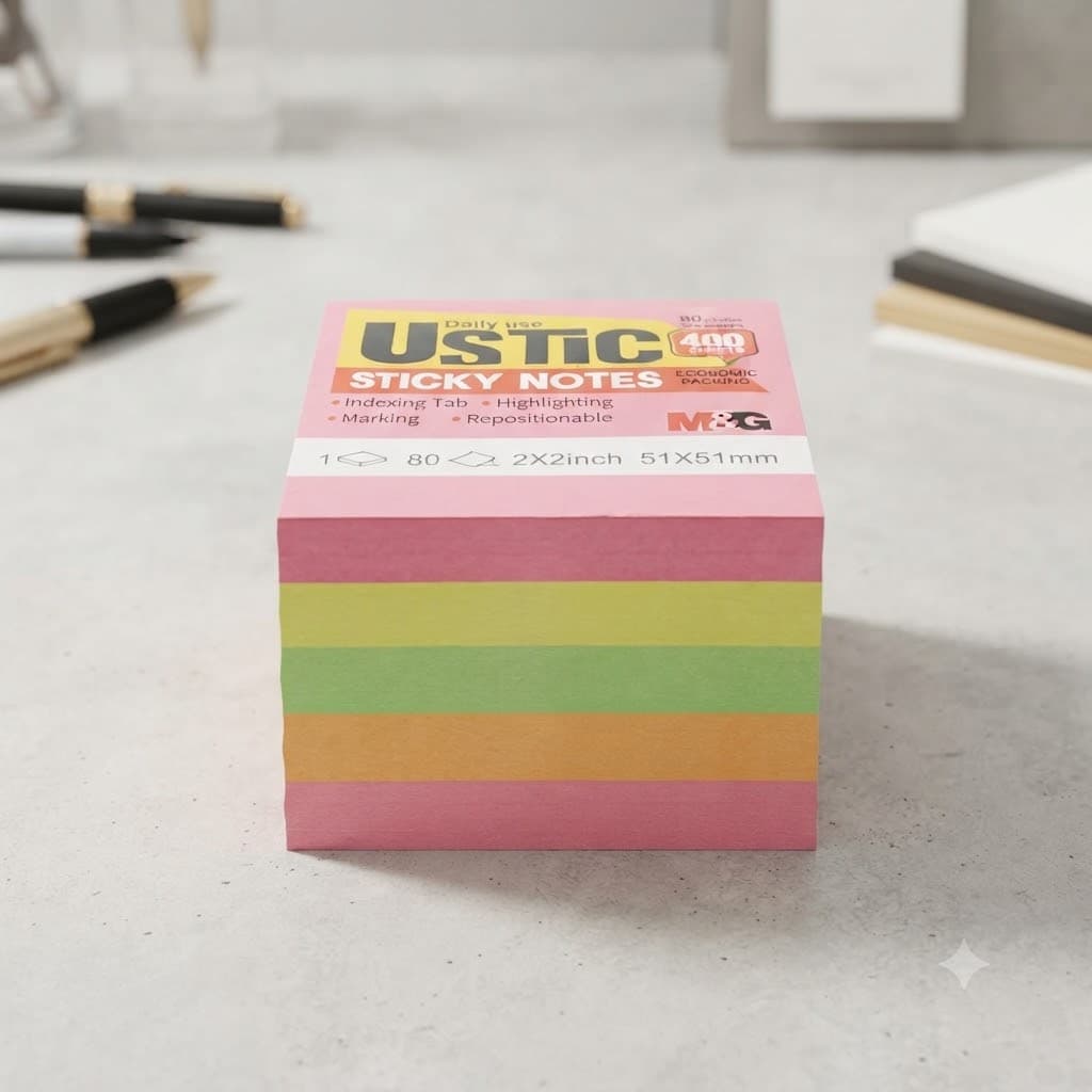 Zametka neon 5 reňk 76x76mm 400pcs (12/144)