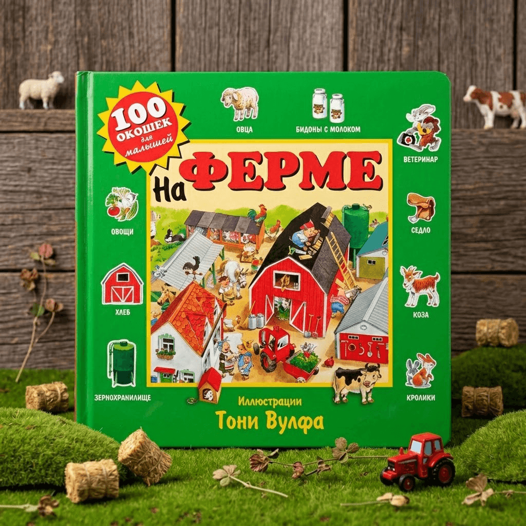 Книга ФЕРМЕР 100окошек для малышей Тони Вульфа