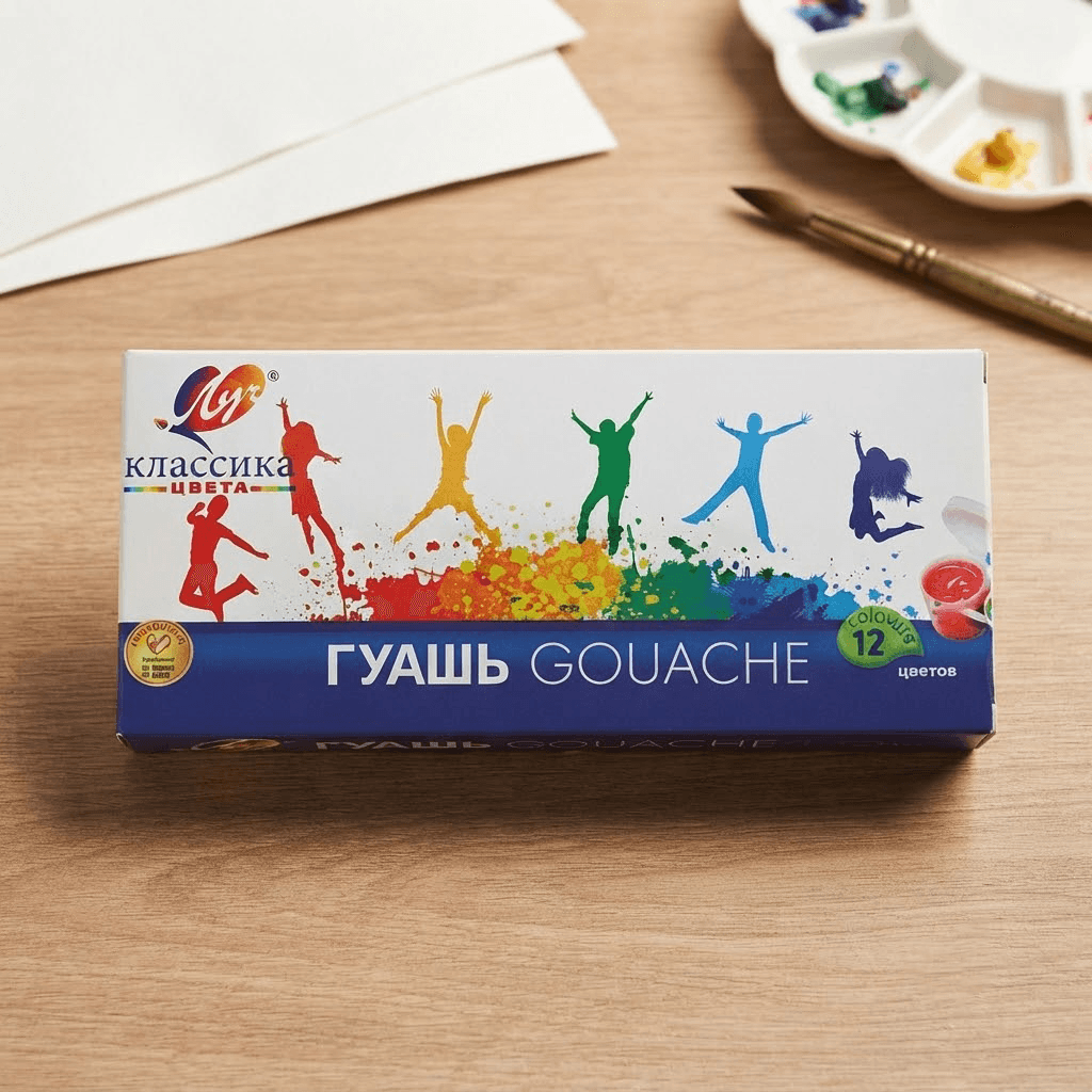 Kraska Гуашь Классика 12цвет Луч