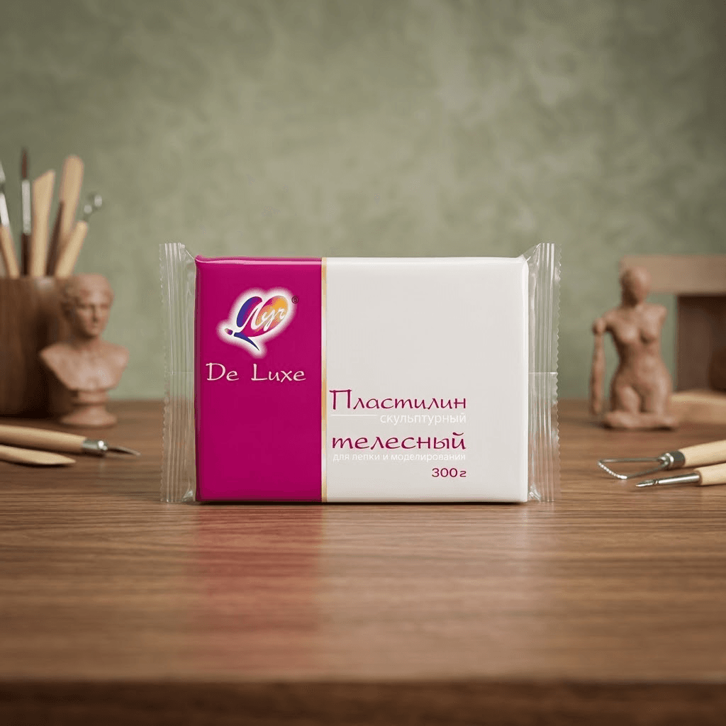 Пластилин скульптурный 300гр телесный Луч