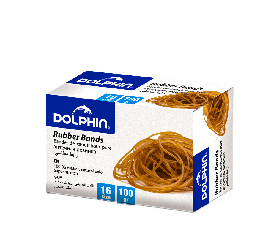 Банковские резинки для денег DOLPHIN 100г в тонкой синей упаковке