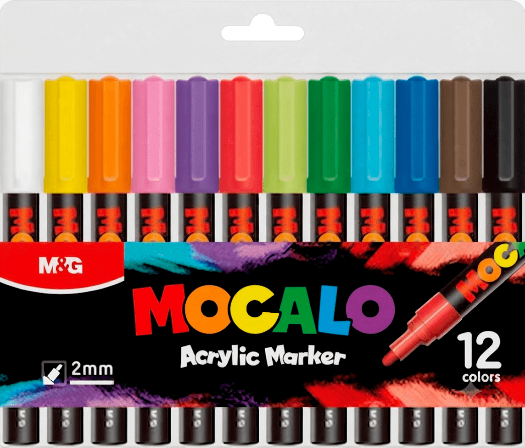 Акриловый маркер 12 цветов MOCALO (12/48)
