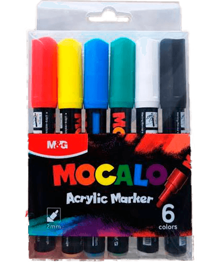 Акриловый маркер 6 цветов MOCALO 976P3 (24/144)