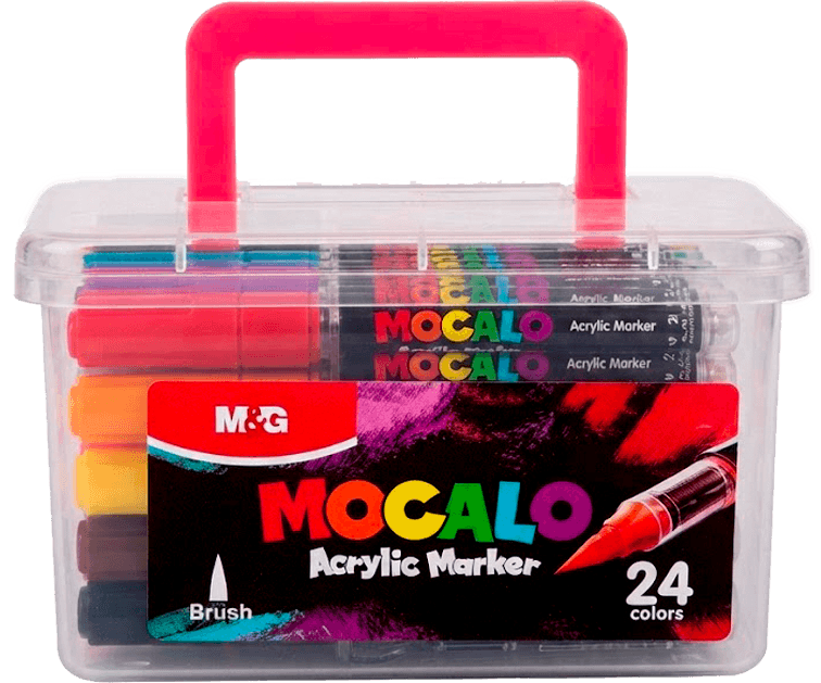 Маркер акриловый в упаковке 24 цвета  brush "MOCALO" (40)