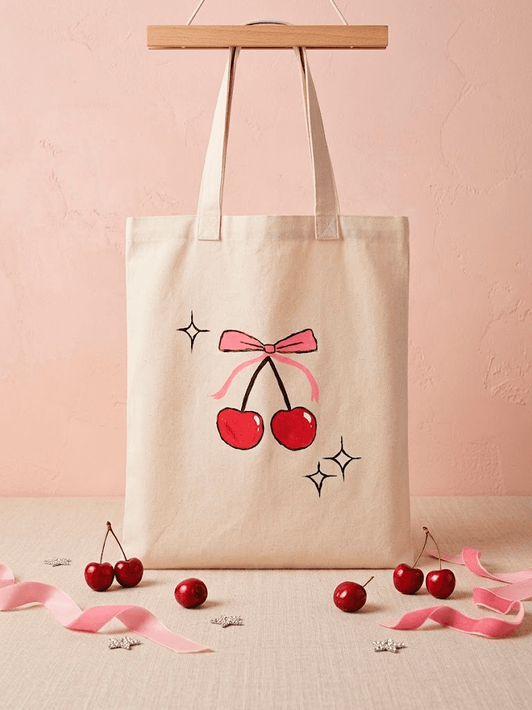 Sumka shopper White cherry